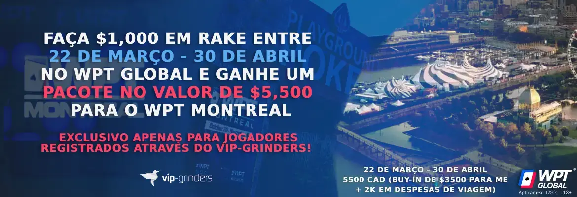 Pacote Exclusivo WPT Montreal de $5,500 CAD