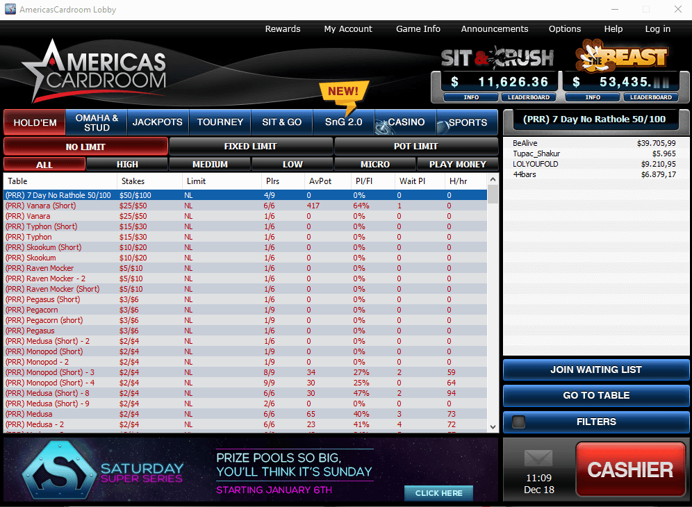 Americas cardroom free money