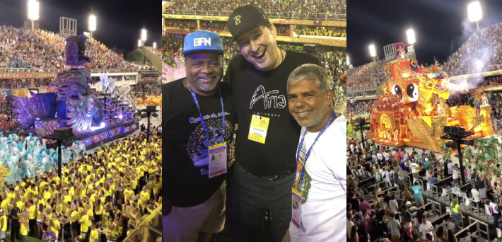 Phil Hellmuth no Carnaval do Rio Sapucaí