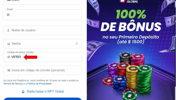 código de bônus wpt global