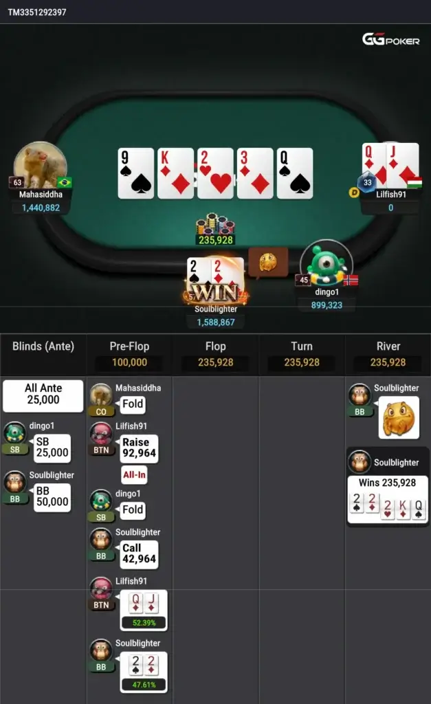 mão final satélite wsop main event vip-grinders