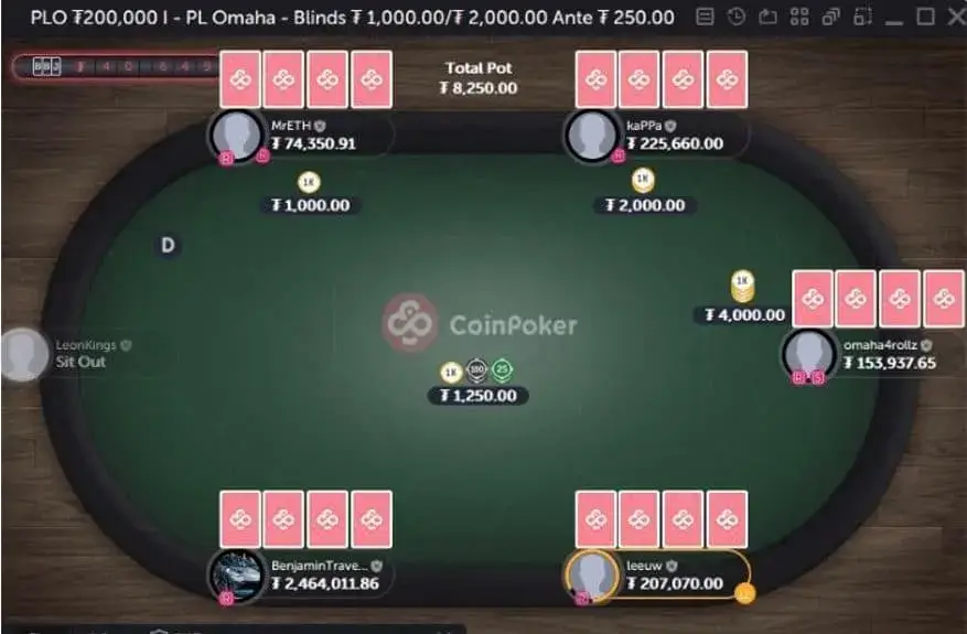 coinpoker pot limit omaha