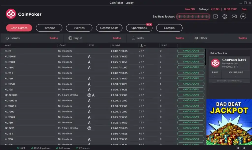 lobby coinpoker