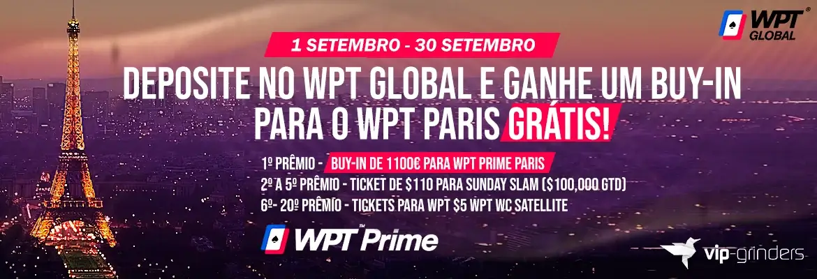 Deposite no WPT Global e ganhe buy-in para o WPT Paris grátis!