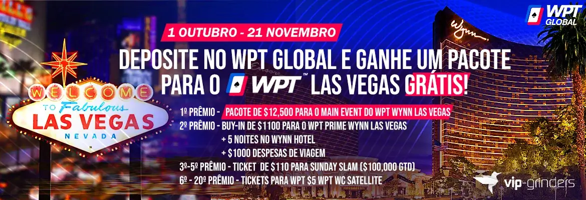 Deposite no WPT Global e ganhe buy-in para o WPT Las Vegas grátis!