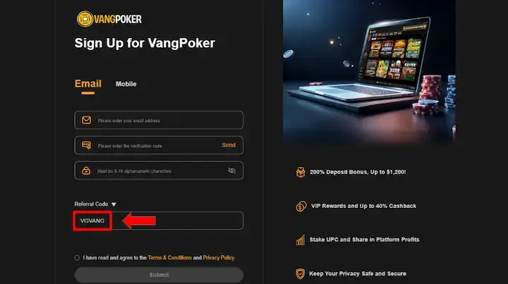 codigo bonus vangpoker