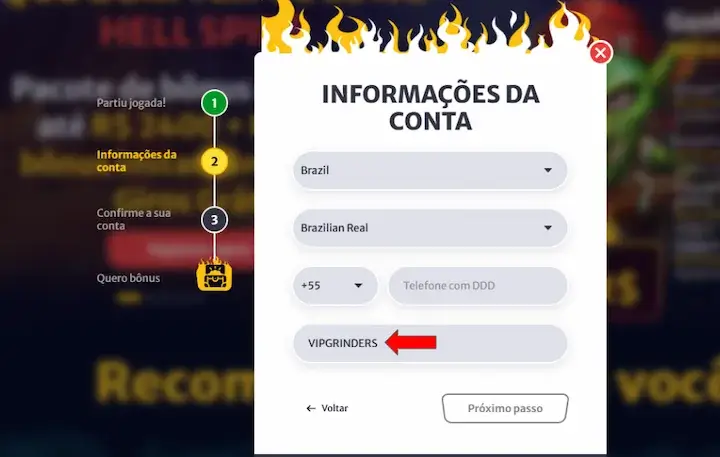código bônus hellspin casino
